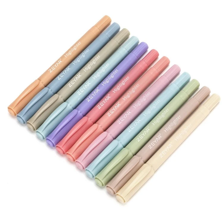 12 marcadores de cores vintage bonitos com pontas duplas