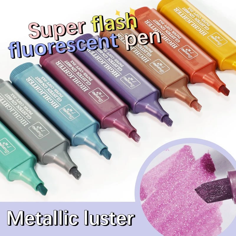 Conjunto de iluminador com glitter metálico de 8 cores