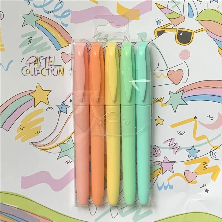 Caneta iluminadora fina cor pastel