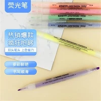 Conjunto de 6 peças de marca-texto de ponta dupla de cores suaves